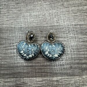 Gabby vilchiz Elegant Blue Heart Earrings